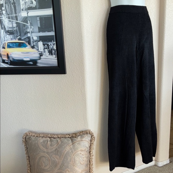 ENCORE by IDINA MENZEL Women's Plush Black Wide-Leg Pants, Elastic Waist. L - Picture 2 of 12
